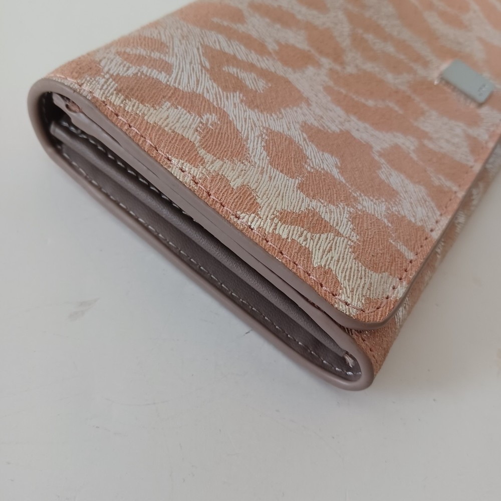 Lodis Metallic Animal Leopard Print Wallet Clutch Peach Pink Silver‎ Bi-Fold - Picture 10 of 10